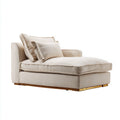 Chaise longue do wypoczynku z tkaniny w kolorze beżowym - około 100 x 80 x 70