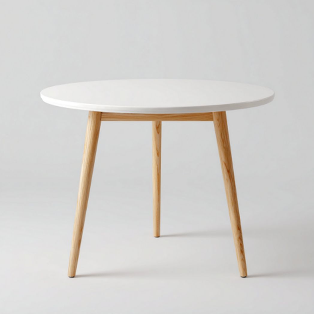 Stół okrągły do jadalni z drewna i płyty MDF - 75 x 75 x 75