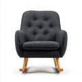 Fotel bujany z tkaniny w kolorze szarym - 75 x 70 x 90